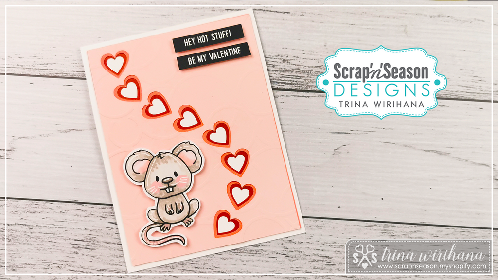 Valentines Card featuring new Layered Hearts SVG