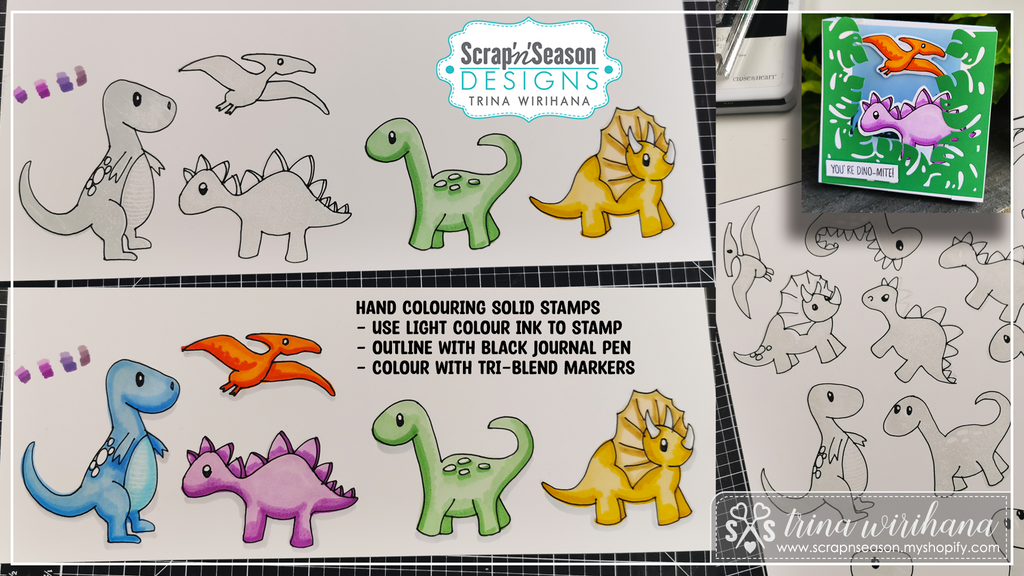 Hand Colouring Solid stamps with Alcohol Markers