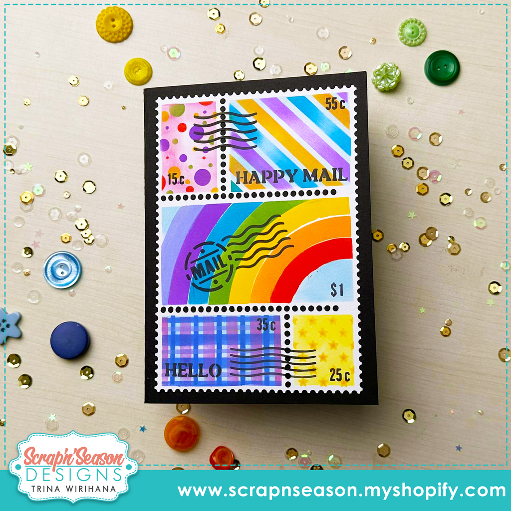 Postage Stamp layering stencils