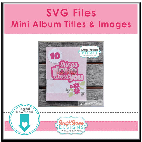Digital Library - SVG Files - Mini Album Titles & Images