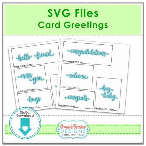 Digital Library - SVG Files - Card Greeting Cutfiles