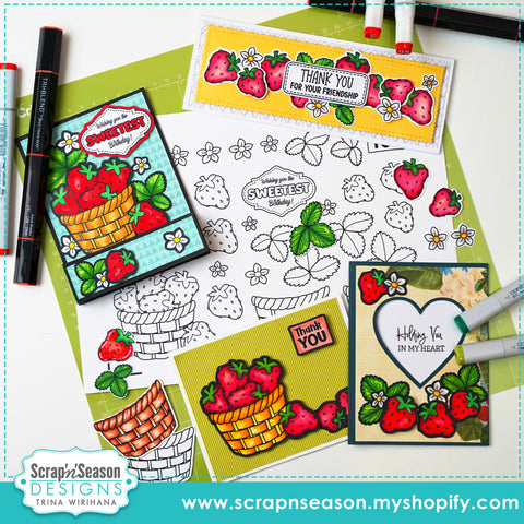 DL - Print, Cut, and Colour Strawberry Basket