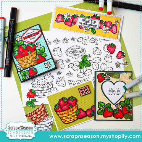 Print, Cut, and Colour - Strawberry Basket