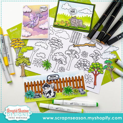 DL - Print, Cut, and Colour - Background Basics D