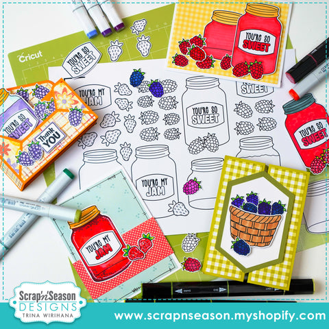 DL - Print, Cut, and Colour Jar of Jam