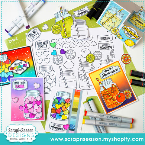 DL - Print, Cut, and Colour Jar of Love