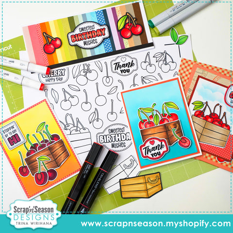 DL - Print, Cut, and Colour Cherry Crate