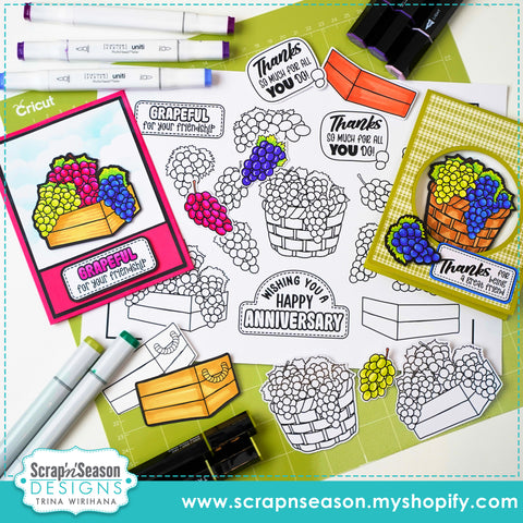 DL - Print, Cut, and Colour Grapes Crate