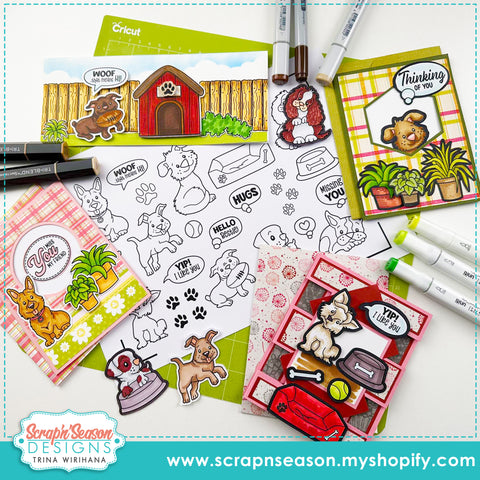 DL - Print, Cut, and Colour - Perfect Puppies