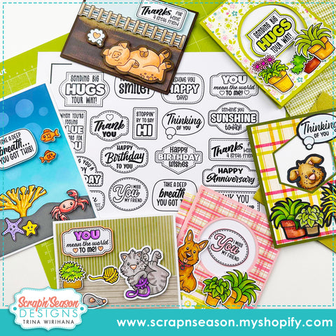 DL - Print, Cut, and Colour - Greetings Collection 1