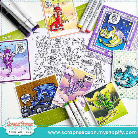 DL - Print, Cut, and Colour - Dragon Dreaming