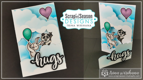 DL - 144. Trifold Mini Slim Card - Low Cloud