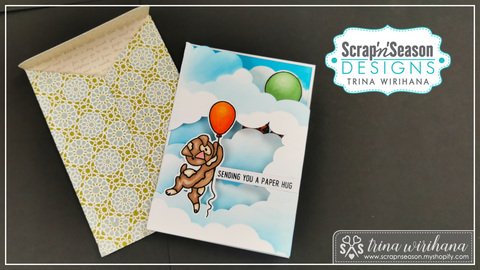 DL - 145. Trifold Mini Slim Card - High Cloud