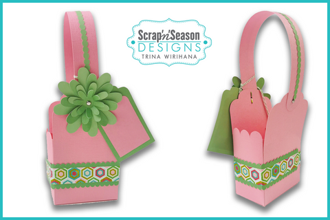 Digital Download - SVG - 3D Box - Daisy Basket