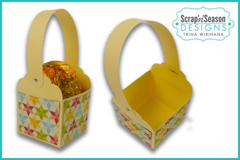 Digital Download - SVG - 3D Box - Easter Basket 1