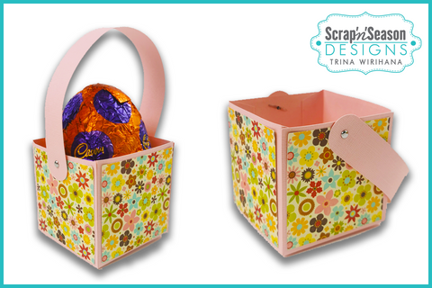 Digital Download - SVG - 3D Box - Easter Basket 3