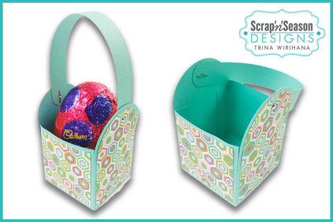 Digital Download - SVG - 3D Box - Easter Basket 4
