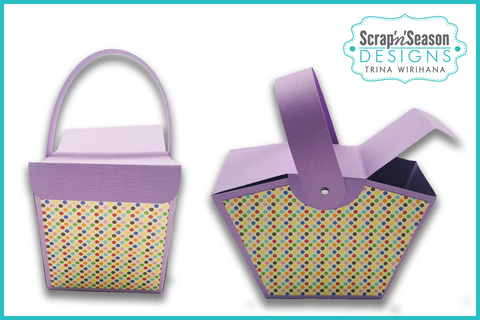 Digital Download - SVG - 3D Box - Easter Basket 6