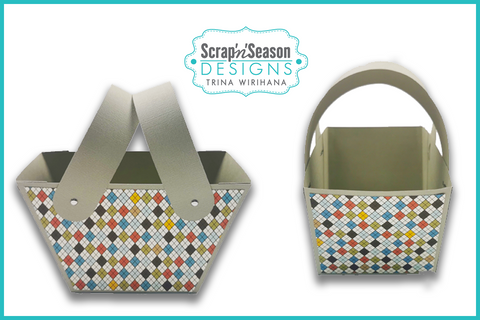 Digital Download - SVG - 3D Box - Easter Basket 7