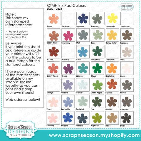 Ink Pad Swatch Sheets (PDF)