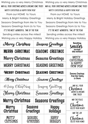 Printable - Card Greetings - Christmas