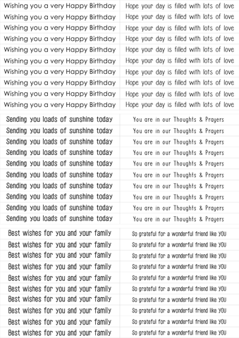 Printable - Card Greetings - Thin Sheet 1