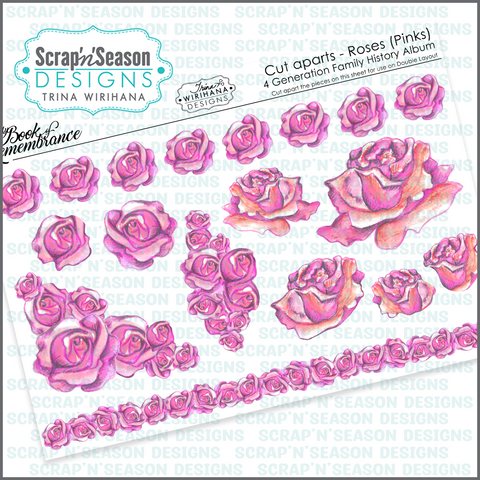 Cut-Apart Sheet - Roses (Pinks)