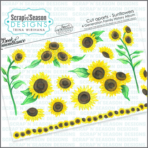 Cut-Apart Sheet - Sunflowers
