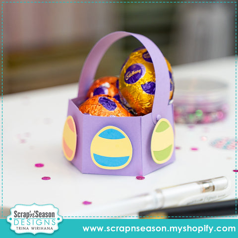 Digital Download - SVG - 3D Box - Easter Basket 11