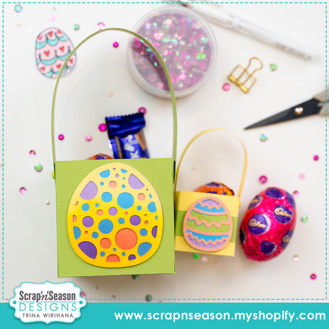 Digital Download - SVG - 3D Box - Easter Basket 8