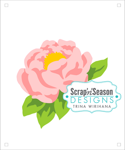 Digital Download - Layered Stencils - Peony