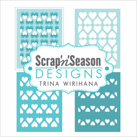 Digital Download - Layered Stencil - Hearts 1