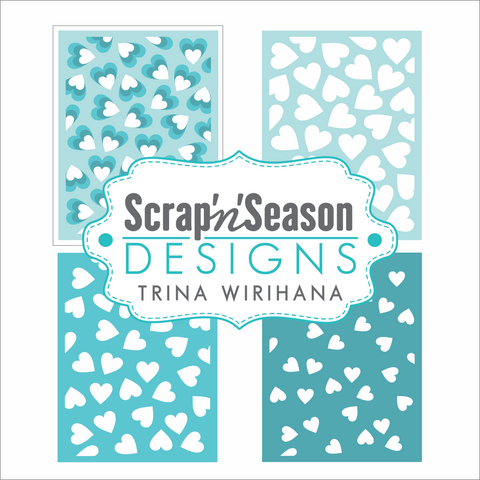 Digital Download - Layered Stencil - Hearts 2