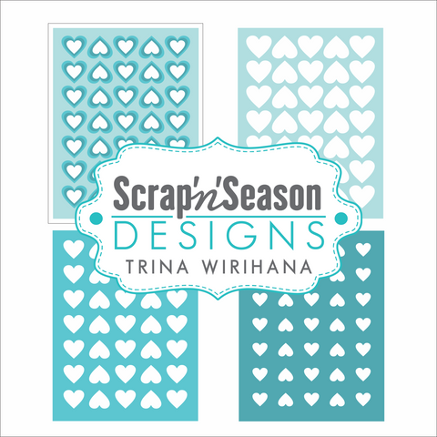 Digital Download - Layered Stencil - Hearts 5