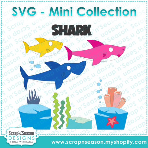 Digital Download - SVG Mini Collection - Shark Family