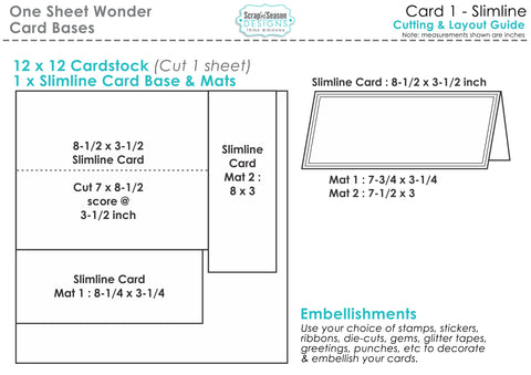 One Sheet Wonder Card 1 - Slimline Card