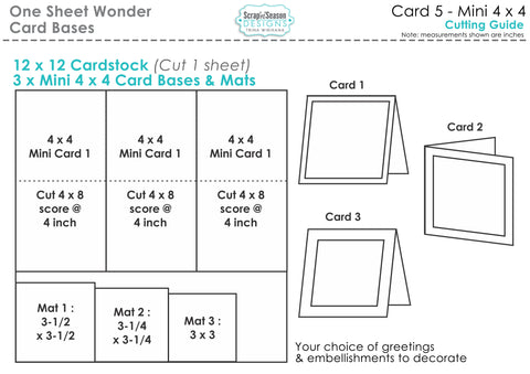 One Sheet Wonder Card 5 - Mini 4 x 4 Card