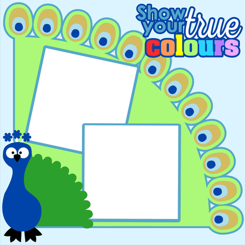 Digital Download - SVG - Peacock True Colours