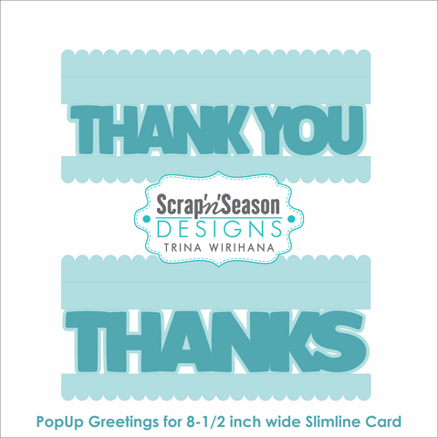 DL - PopUp Greetings - Layered Slimline - Thanks You