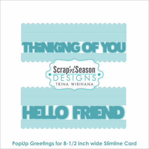 DL - PopUp Greetings - Layered Slimline - Thinking of You