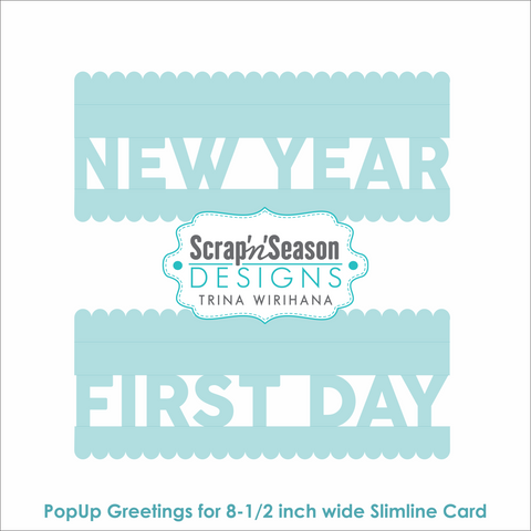 DL - PopUp Greetings - Slim - New Year