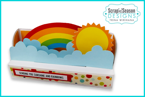 085. Slimline Popup Stage Card - Rainbow