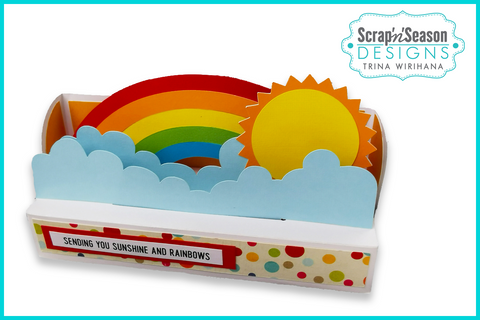 DL - 085. Slimline Popup Stage Card - Rainbow