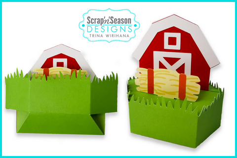 DL - 077. Popup Stage Card - Barn with Hay Straw