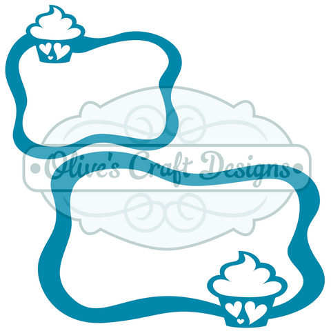DC - Squiggly Frame Cupcake Heart