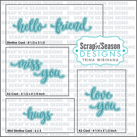 Digital Download - SVG Greetings Collection 1 - Hello