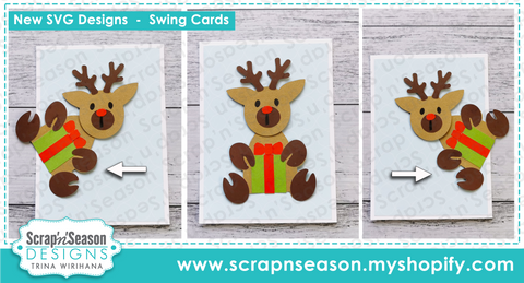 DL - 098. Swing Card - Reindeer