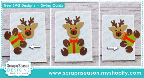 098. Swing Card - Reindeer