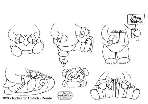 Digital Download - Colouring Sheet - Animal Bodies - Panda
