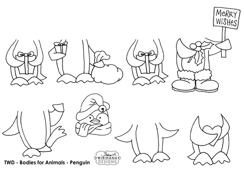 Digital Download - Colouring Sheet - Animal Bodies - Penguin